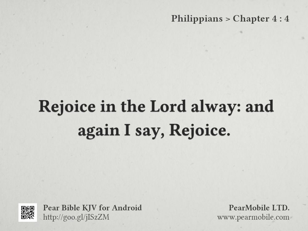 Philippians, Chapter 4:4